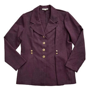 Dressbarn Purple Gold Button Blazer 16